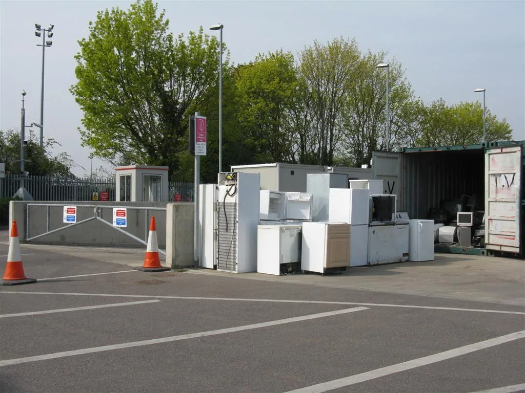 Barker's Lane recycling centre, photographed in 2010. Fridges and freezers currently need a free permit; from 1 October the permit system goes and a registered number plate replaces it