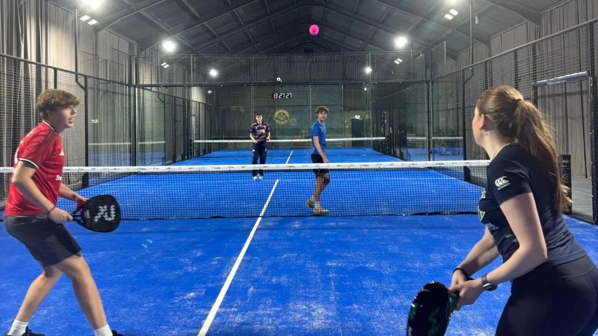 Players on the courts inside the converted barn at Greys Farm, Podington. The club is already open while it seeks planning permission.